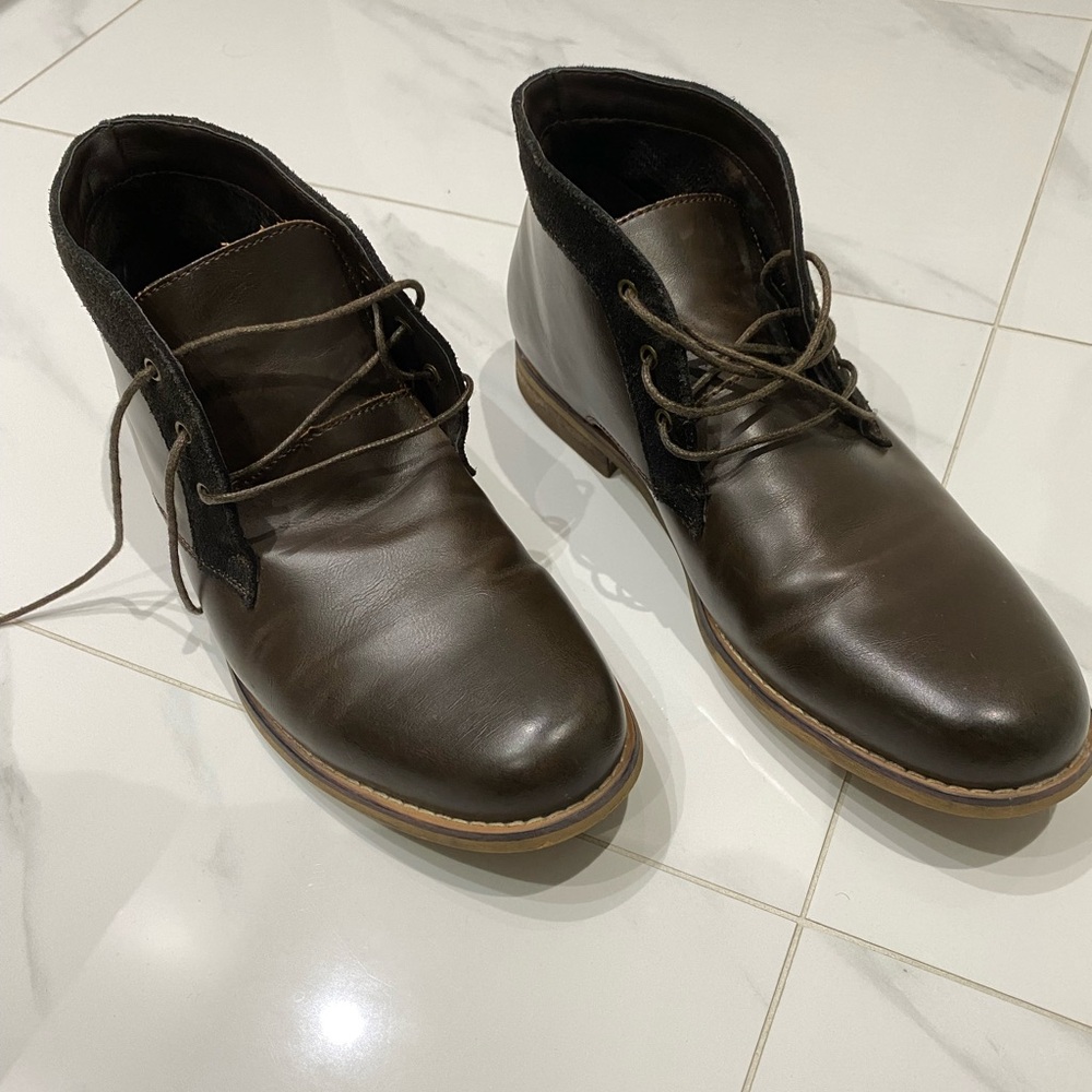 Call It Spring Brown Chukka Boots with Polished Leather